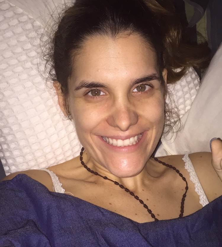 Ingrid, el día de su última sesión de quimioterapia